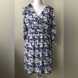 DR2 Elegant Blue and White Dress